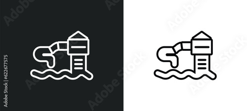 aqua park outline icon in white and black colors. aqua park flat vector icon from summer collection for web, mobile apps and ui.