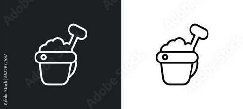 sand bucket outline icon in white and black colors. sand bucket flat vector icon from summer collection for web, mobile apps and ui.