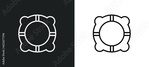 rubber ring outline icon in white and black colors. rubber ring flat vector icon from summer collection for web, mobile apps and ui.