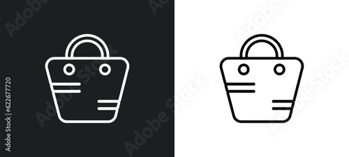 beach bag outline icon in white and black colors. beach bag flat vector icon from summer collection for web, mobile apps and ui.