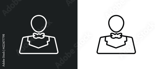 celebrity outline icon in white and black colors. celebrity flat vector icon from success collection for web, mobile apps and ui.