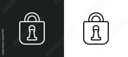 padlock outline icon in white and black colors. padlock flat vector icon from strategy collection for web, mobile apps and ui.