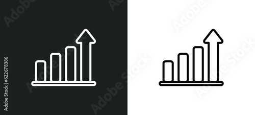 growth outline icon in white and black colors. growth flat vector icon from strategy collection for web, mobile apps and ui.