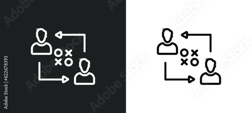 collaboration outline icon in white and black colors. collaboration flat vector icon from strategy collection for web, mobile apps and ui.