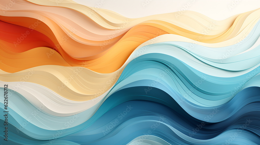 Fototapeta premium Whimsical Waves Pattern Design Landscape