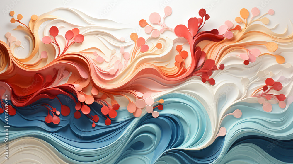 Fototapeta premium Whimsical Waves Pattern Design Landscape