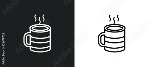 coffee break outline icon in white and black colors. coffee break flat vector icon from startup collection for web, mobile apps and ui.