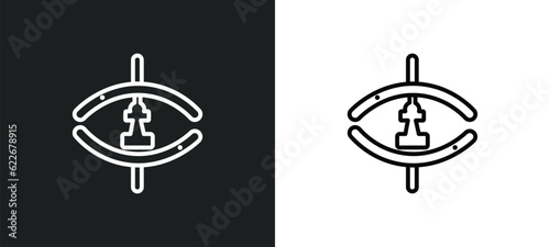 strategic vision outline icon in white and black colors. strategic vision flat vector icon from startup stategy and collection for web, mobile apps and ui.