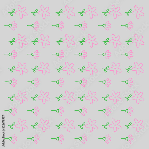 SUMMER STYLISH FLOWERS PATTERN BACKGROUND TEXTURE SIMPLE ART VECTOR