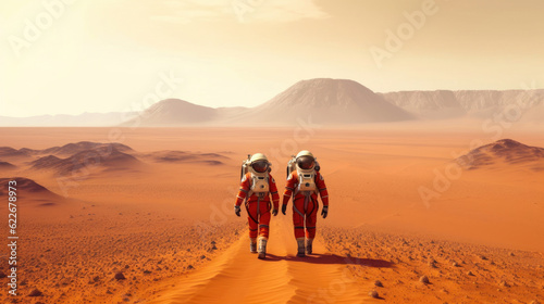 Astronauts Reach Mars Surface. Generative AI