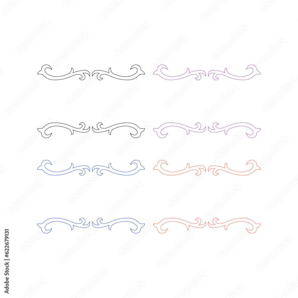 Luxury Wedding Ornaments Set isolated on White Luxury Wedding Ornaments Set isolated on White
