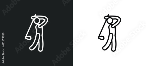 golf player outline icon in white and black colors. golf player flat vector icon from sports collection for web, mobile apps and ui.