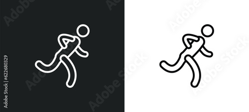 man sprinting outline icon in white and black colors. man sprinting flat vector icon from sports collection for web, mobile apps and ui.