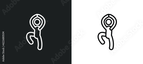 dancer motion outline icon in white and black colors. dancer motion flat vector icon from sports collection for web, mobile apps and ui.