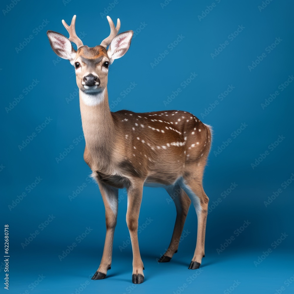 Naklejka premium Deer isolated on blue