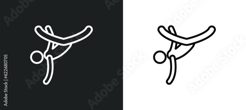 capoeira outline icon in white and black colors. capoeira flat vector icon from sports collection for web, mobile apps and ui.