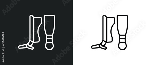 shin guards outline icon in white and black colors. shin guards flat vector icon from sports collection for web, mobile apps and ui.