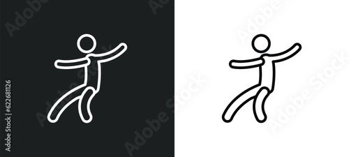 kung fu outline icon in white and black colors. kung fu flat vector icon from sport collection for web, mobile apps and ui.