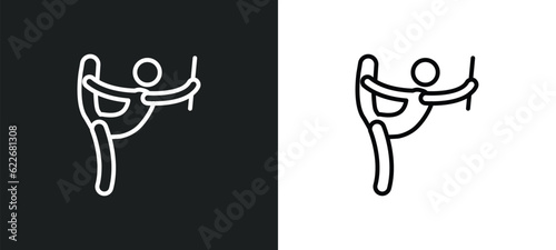 baton twirling outline icon in white and black colors. baton twirling flat vector icon from sport collection for web, mobile apps and ui.