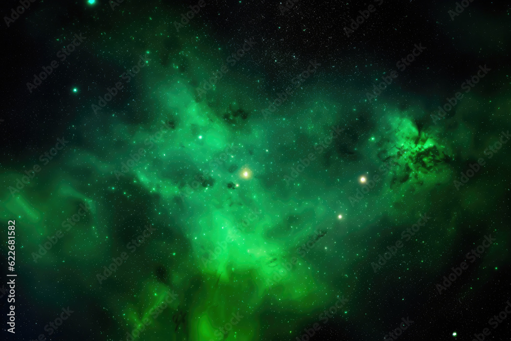 Fototapeta premium Enchanting Green Universe. Generative AI