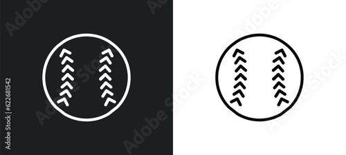 softball outline icon in white and black colors. softball flat vector icon from sport collection for web  mobile apps and ui.