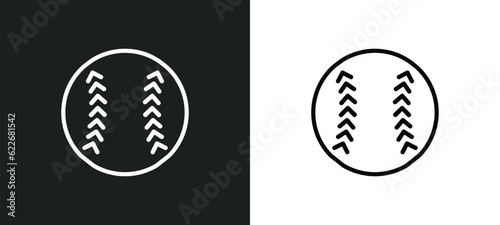 softball outline icon in white and black colors. softball flat vector icon from sport collection for web, mobile apps and ui.