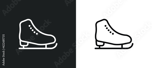 ice skating outline icon in white and black colors. ice skating flat vector icon from sport collection for web, mobile apps and ui.