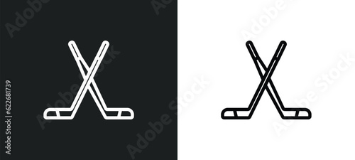 ice hockey outline icon in white and black colors. ice hockey flat vector icon from sport collection for web, mobile apps and ui.