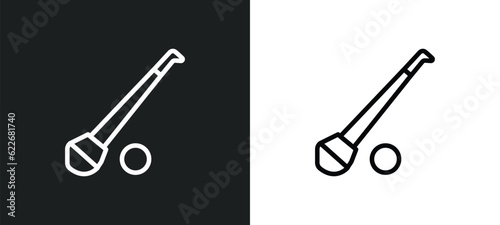 hurling outline icon in white and black colors. hurling flat vector icon from sport collection for web, mobile apps and ui.