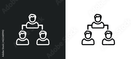 coordinating people outline icon in white and black colors. coordinating people flat vector icon from social collection for web, mobile apps and ui.