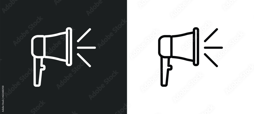 announcement outline icon in white and black colors. announcement flat vector icon from social media marketing collection for web, mobile apps and ui.