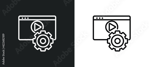 options outline icon in white and black colors. options flat vector icon from social media marketing collection for web, mobile apps and ui.