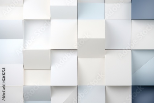 Minimalist Abstract Background of Geometric Shapes in Varying Shades of White Created with Generative AI