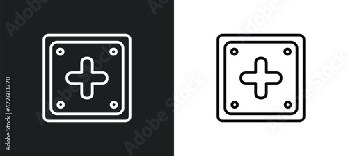 addition thick outline icon in white and black colors. addition thick flat vector icon from signs collection for web, mobile apps and ui.