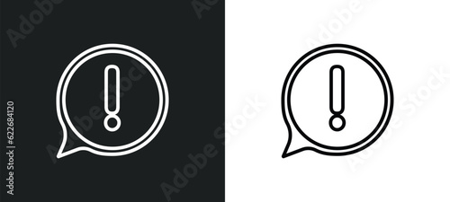 exclamation outline icon in white and black colors. exclamation flat vector icon from signs collection for web, mobile apps and ui.
