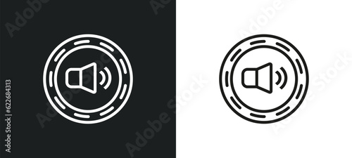 noise outline icon in white and black colors. noise flat vector icon from signs collection for web, mobile apps and ui.