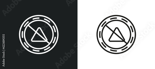no bleaching outline icon in white and black colors. no bleaching flat vector icon from signs collection for web, mobile apps and ui.