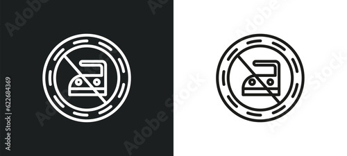 no ironing outline icon in white and black colors. no ironing flat vector icon from signs collection for web, mobile apps and ui.
