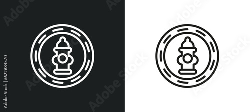 hydrant outline icon in white and black colors. hydrant flat vector icon from signs collection for web, mobile apps and ui.