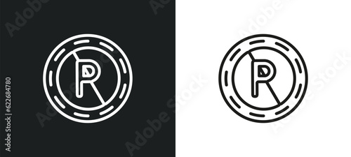 no parking outline icon in white and black colors. no parking flat vector icon from signs collection for web, mobile apps and ui.