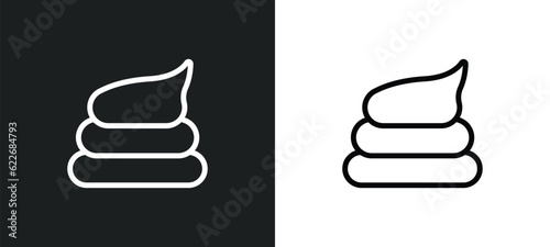 poop outline icon in white and black colors. poop flat vector icon from signaling collection for web, mobile apps and ui.