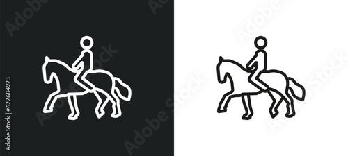 horseman outline icon in white and black colors. horseman flat vector icon from shapes collection for web  mobile apps and ui.