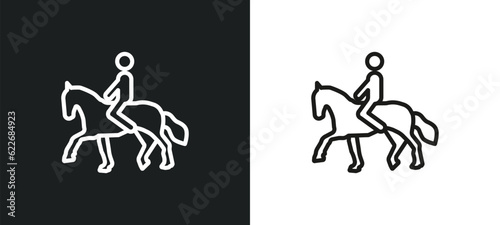 horseman outline icon in white and black colors. horseman flat vector icon from shapes collection for web, mobile apps and ui.