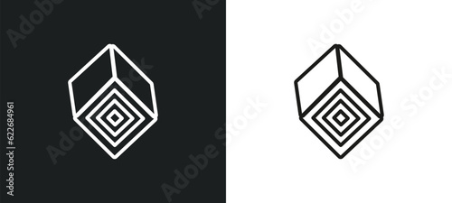 rectangular prism outline icon in white and black colors. rectangular prism flat vector icon from shapes collection for web, mobile apps and ui.