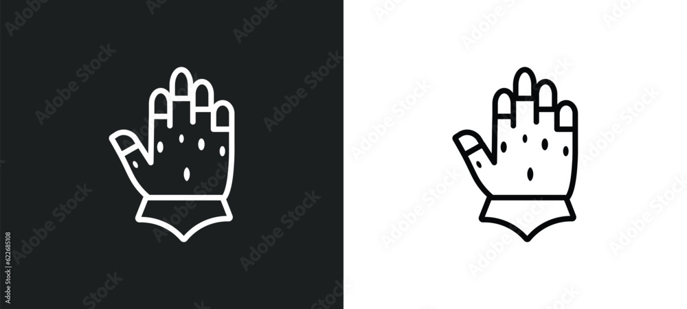 gauntlet outline icon in white and black colors. gauntlet flat vector icon from shapes collection for web, mobile apps and ui.
