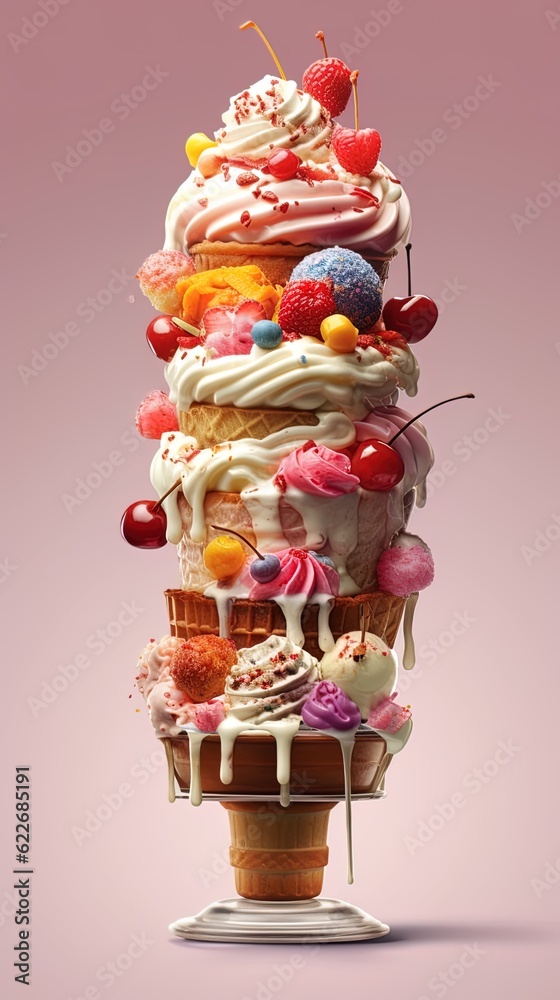 massive ice cream tower