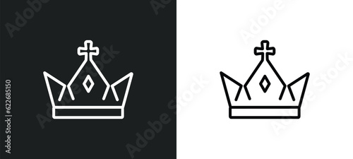 prince crown outline icon in white and black colors. prince crown flat vector icon from shapes collection for web, mobile apps and ui.
