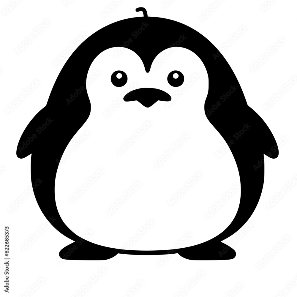 Fototapeta premium Penguin outline, penguin Vector, Penguin illustration Outline ,drawing of penguin, Penguin