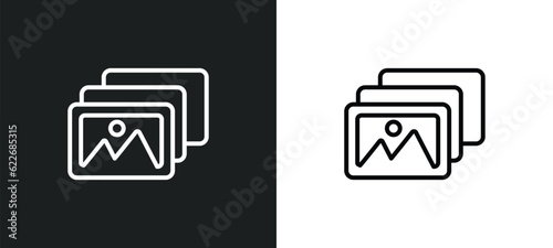 foto outline icon in white and black colors. foto flat vector icon from shapes collection for web, mobile apps and ui.
