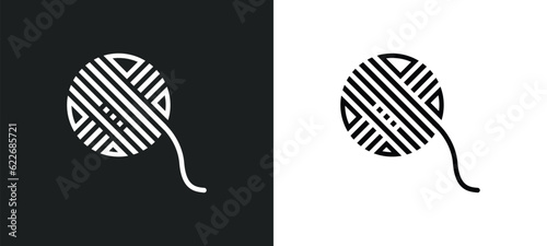 yarn outline icon in white and black colors. yarn flat vector icon from sew collection for web, mobile apps and ui.